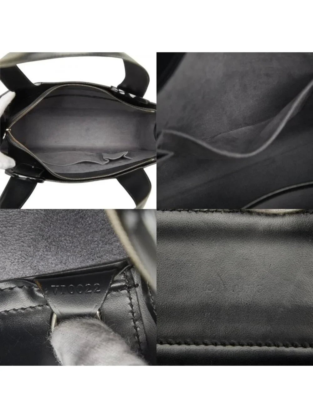 Louis Vuitton Epi Gemmo Tote Shoulder Bag Noir Black Leather